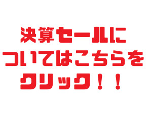 オトクな大大大決算セールは3月末日までです。