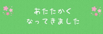 暖かくなってきましたね(*´ω｀*)