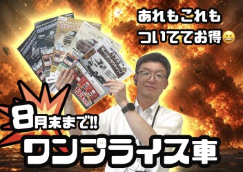 ワンプライス車８月末まで！
