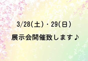 決算月最後の土日！！展示会開催致します♪