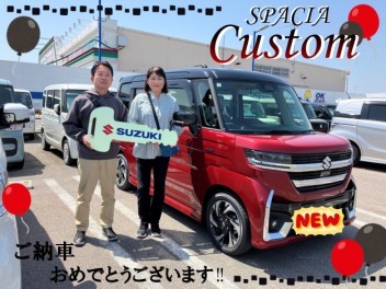 スペーシアカスタムご納車です(*^^*)おめでとうございます‼