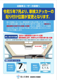 車検ステッカーの貼り付け位置が変わりました！