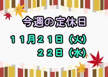 ※今週の定休日※