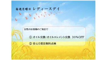 レディースデイのご案内