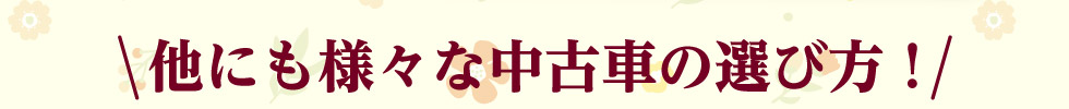 他にも様々な中古車の選び方！
