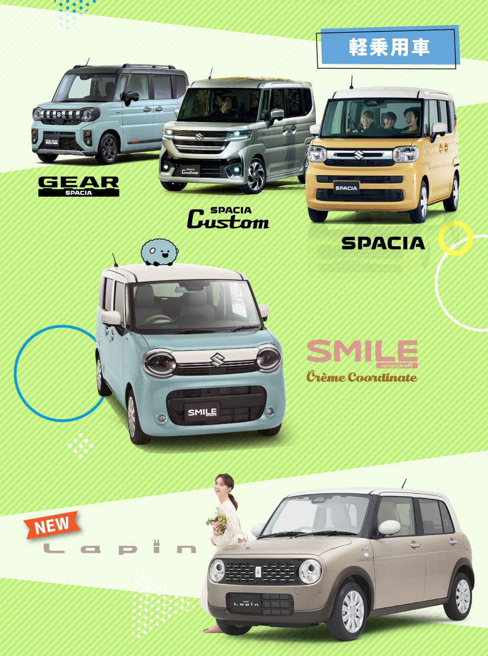 毎日のお出かけに！軽乗用車