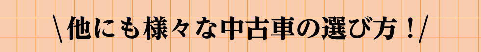 他にも様々な中古車の選び方！