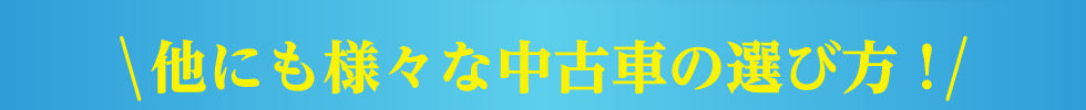 他にも様々な中古車の選び方！