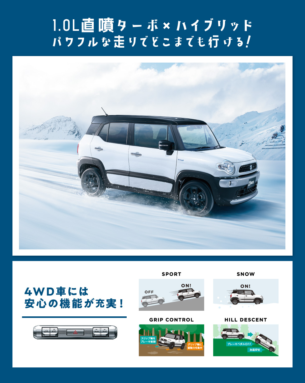 1.0L直噴ターボ×ハイブリッド パワフルな走りでどこまでも行ける!