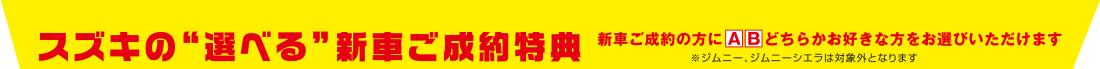 スズキの“選べる”新車ご成約特典
