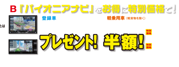 【B】『パイオニアナビ』をお得に特別価格で！