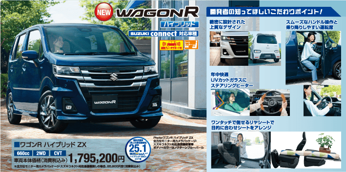 ワゴンRハイブリッドZX 車両本体価格税込1,795,200円