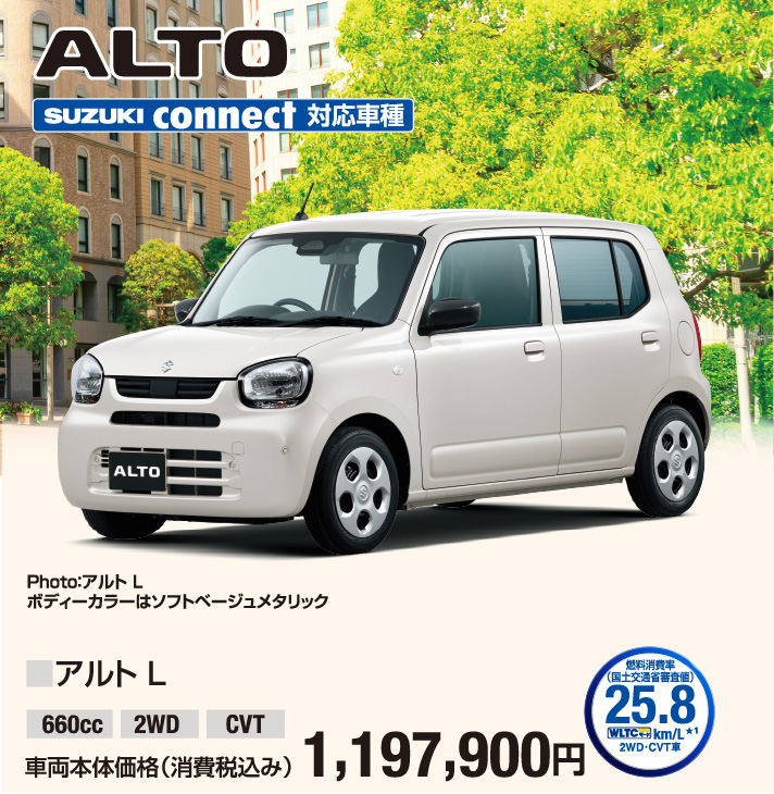 アルトL 車両本体価格税込1,197,900円