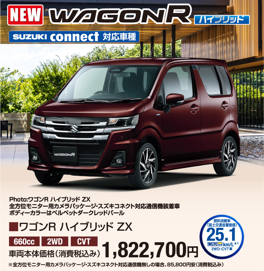 ワゴンR ハイブリッド ZX 車両本体価格税込1,795,200円