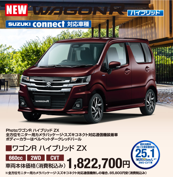 ワゴンR ハイブリッド ZX 車両本体価格税込1,795,200円