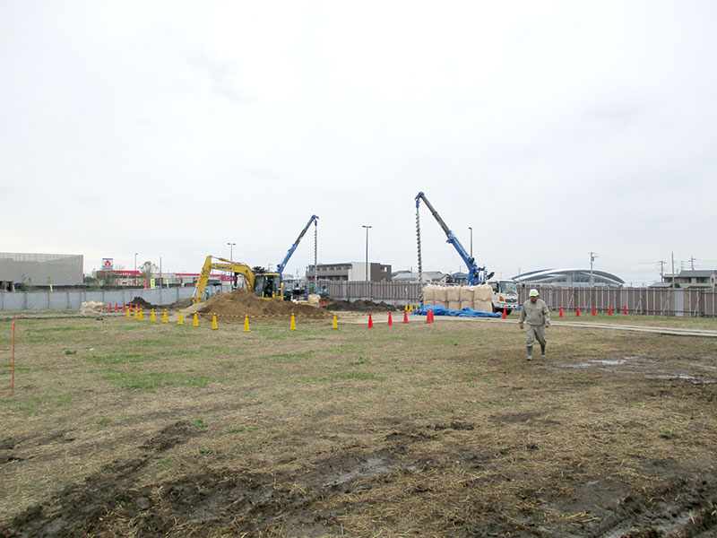 地盤の柱状改良工事