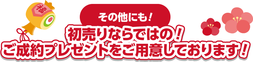その他にも！初売りならではの！ご成約プレゼントをご用意しております！