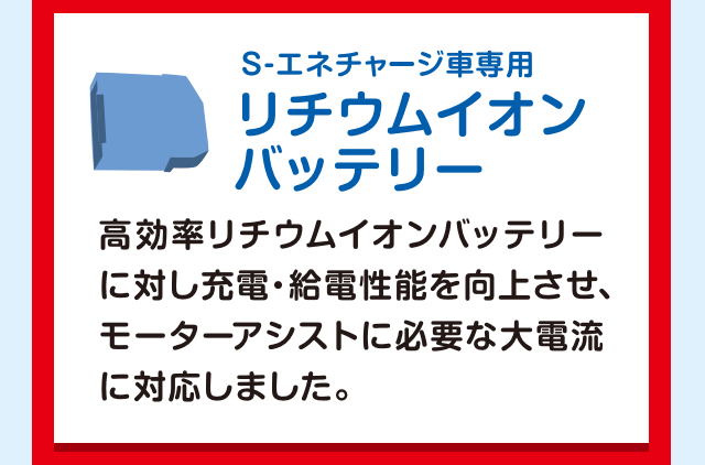 「S-エネチャージ車専用 リチウムイオンバッテリー」