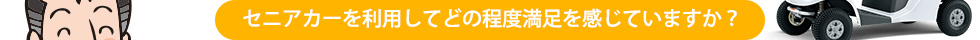 セニアカーを利用してどの程度満足を感じていますか？