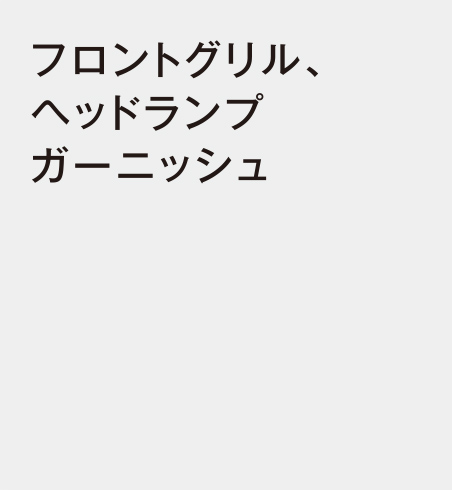 フロントグリル、ヘッドランプガーニッシュ